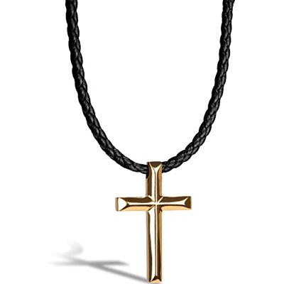 SERASAR Colar de couro premium para homens pingente de aço inoxidável fecho seguro três cores, caixa de jóias incluída, 60 cm, Couro, Não é uma pedra preciosa SERASAR Colar de couro premium para homens pingente de aço inoxidável fecho seguro três cores, caixa de jóias incluída, 60 cm, Couro, Não é uma pedra preciosa