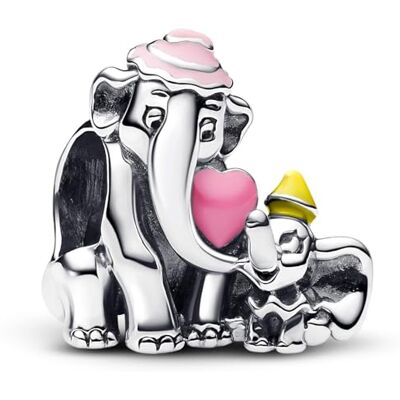 PANDORA Moments Disney Dumbo & Mama Charm em Prata Sterling Compatível Moments , 10,8x13x12,6 mm, Prata Sterling, Sem gema PANDORA Moments Disney Dumbo & Mama Charm em Prata Sterling Compatível Moments , 10,8x13x12,6 mm, Prata Sterling, Sem gema