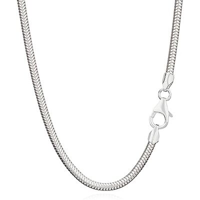 NKlaus Colar prata de lei 925, corrente de serpente, 2,40 mm de largura, Prata esterlina, Prateado NKlaus Colar prata de lei 925, corrente de serpente, 2,40 mm de largura, Prata esterlina, Prateado