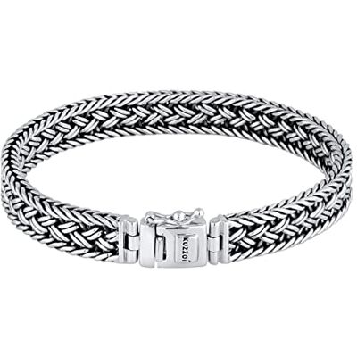 Kuzzoi Buddha 0210480118 Pulseira de prata esterlina 925 maciça para homem, 10 mm de largura, 38 g, Tamanho único, Prata esterlina, Sem Pedra Preciosa Kuzzoi Buddha 0210480118 Pulseira de prata esterlina 925 maciça para homem, 10 mm de largura, 38 g, Tamanho único, Prata esterlina, Sem Pedra Preciosa