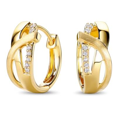 MIORE Brincos de Argola para Mulher com ou sem Zircónias Brilhantes em Prata de Lei 925 Prata de Lei 925 Dourados em Ouro Amarelo de 18K 750, Brincos de Argola Hipoalergénicos., Prata, Zircônia MIORE Brincos de Argola para Mulher com ou sem Zircónias Brilhantes em Prata de Lei 925 Prata de Lei 925 Dourados em Ouro Amarelo de 18K 750, Brincos de Argola Hipoalergénicos., Prata, Zircônia