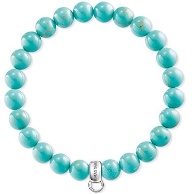 Thomas Sabo Pulseira com pingentes turquesa prata de lei 925 X0213, Prata esterlina, Pérola Thomas Sabo Pulseira com pingentes turquesa prata de lei 925 X0213, Prata esterlina, Pérola