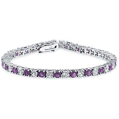 Bling Jewelry Alternando zircão cúbico redondo 12,00 Ct 4 pontas cesta conjunto solitário Aaa Cz pulseira de ténis Prom noiva de prata simulada cor da jóia pedra de nascimento 7,5 polegadas, Tamanho único, Metal Bling Jewelry Alternando zircão cúbico redondo 12,00 Ct 4 pontas cesta conjunto solitário Aaa Cz pulseira de ténis Prom noiva de prata simulada cor da jóia pedra de nascimento 7,5 polegadas, Tamanho único, Metal