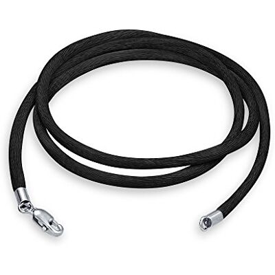 Bling Jewelry Colar de cordão de seda acetinado suave e fina em cores para sobrepor com pendentes fecho de lagosta de prata esterlina 925 em tamanhos de 14, 16, 18, 20, 24 e 36 polegadas, Tecido, Não Bling Jewelry Colar de cordão de seda acetinado suave e fina em cores para sobrepor com pendentes fecho de lagosta de prata esterlina 925 em tamanhos de 14, 16, 18, 20, 24 e 36 polegadas, Tecido, Não