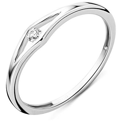 MIORE MP9070R Ouro Branco Diamante Jewels – Anel de noivado 9 KT (375) com brilhante de 0,05 ct MIORE MP9070R Ouro Branco Diamante Jewels – Anel de noivado 9 KT (375) com brilhante de 0,05 ct