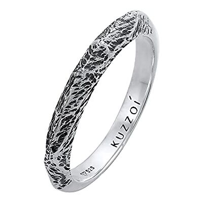 Kuzzoi Anel para homem com design martelado, sólido (3 mm) de largura em prata de lei 925, anel estreito para homem, anel para homem, tamanho 60 – 66, , Prata esterlina, Sem pedras preciosas Kuzzoi Anel para homem com design martelado, sólido (3 mm) de largura em prata de lei 925, anel estreito para homem, anel para homem, tamanho 60 – 66, , Prata esterlina, Sem pedras preciosas
