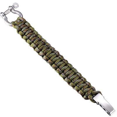 DonDon Paracord Pulseira de sobrevivência para homens aço inoxidável fabricada pulseira entrançada para atividades ao ar livre, Sem gemas DonDon Paracord Pulseira de sobrevivência para homens aço inoxidável fabricada pulseira entrançada para atividades ao ar livre, Sem gemas