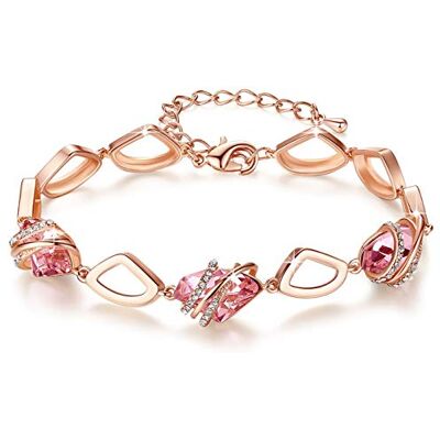 Leafael Wishstone pulseira para mulher, pulseiras de pedra de nascimento para mulher com cristais curativos, joias presentes para mulher, pulseira de prata para mulher ou banhada a ouro rosa com Leafael Wishstone pulseira para mulher, pulseiras de pedra de nascimento para mulher com cristais curativos, joias presentes para mulher, pulseira de prata para mulher ou banhada a ouro rosa com