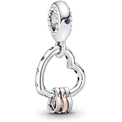 PANDORA Missanga em forma de coração em prata esterlina e banhada a ouro rosa de 14K com zircónias cúbicas, coleção Moments, TAMANHO ÚNICO, Aço inoxidável, Sem pedra preciosa PANDORA Missanga em forma de coração em prata esterlina e banhada a ouro rosa de 14K com zircónias cúbicas, coleção Moments, TAMANHO ÚNICO, Aço inoxidável, Sem pedra preciosa