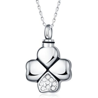 Quiges Memorial urna de cremação pendente de aço inoxidável caveira com colar de elos de corrente ajustável 46 a 52 cm Quiges Memorial urna de cremação pendente de aço inoxidável caveira com colar de elos de corrente ajustável 46 a 52 cm