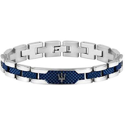 Maserati Pulseira para homem, coleção JEWELS, de aço, PVD cinzento, PVD azul Maserati Pulseira para homem, coleção JEWELS, de aço, PVD cinzento, PVD azul