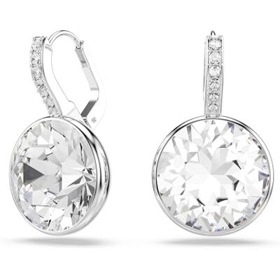 Swarovski Millenia Coleção de brincos pendentes, tamanho redondo, branco, banhada a ródio, Tamanho único, cristais Swarovski Millenia Coleção de brincos pendentes, tamanho redondo, branco, banhada a ródio, Tamanho único, cristais