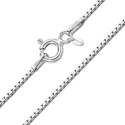 Amberta Colar Veneziana para Mulher em Prata de Lei 925 1 mm, Prata esterlina, Não é uma pedra preciosa Amberta Colar Veneziana para Mulher em Prata de Lei 925 1 mm, Prata esterlina, Não é uma pedra preciosa