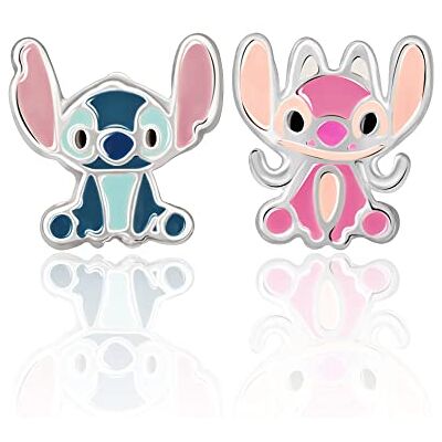 Disney Brincos Lilo & Stitch para meninas, Prata de lei Disney Brincos Lilo & Stitch para meninas, Prata de lei