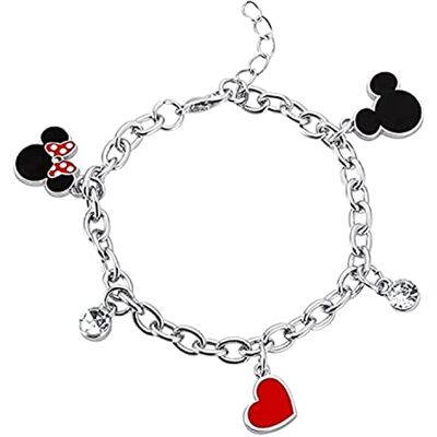 Disney Mickey & Minnie Mickey und Minnie Mulher Pulsera Prata, Tamanho único, Latão, Sem Pedra Preciosa Disney Mickey & Minnie Mickey und Minnie Mulher Pulsera Prata, Tamanho único, Latão, Sem Pedra Preciosa