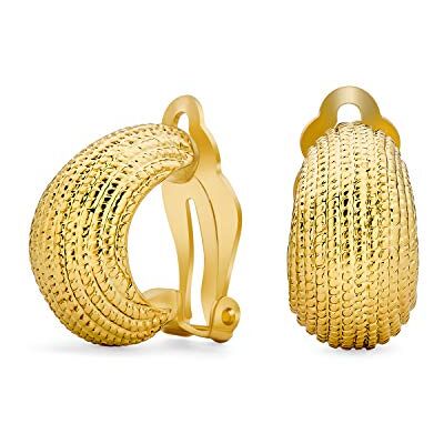 Bling Jewelry Brincos clipe para mulher orelhas não perfuradas ouro prateado Bling Jewelry Brincos clipe para mulher orelhas não perfuradas ouro prateado