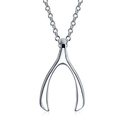 Bling Jewelry Simple Afortunado Buena Suerte Encanto Wishbone Colgante Collar Para Mujeres Para Adolescentes Brillante 14K Chapado En Oro Rosa .925 Plata De Ley Bling Jewelry Simple Afortunado Buena Suerte Encanto Wishbone Colgante Collar Para Mujeres Para Adolescentes Brillante 14K Chapado En Oro Rosa .925 Plata De Ley