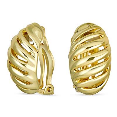Bling Jewelry Clips de Brinco para Mulher Sem Piercing Clips de Brinco para Mulher Sem Piercing Ouro Envelhecido Bling Jewelry Clips de Brinco para Mulher Sem Piercing Clips de Brinco para Mulher Sem Piercing Ouro Envelhecido