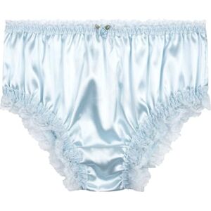Satini Satim com renda e babados à beira-mar calcinhas de corte francês calcinhas panties de cetim roupa íntima, azul claro, M Satini Satim com renda e babados à beira-mar calcinhas de corte francês calcinhas panties de cetim roupa íntima, azul claro, M