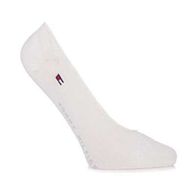 Tommy Hilfiger Footie Meias de mulher (pacote de 2), Branco Tommy Hilfiger Footie Meias de mulher (pacote de 2), Branco
