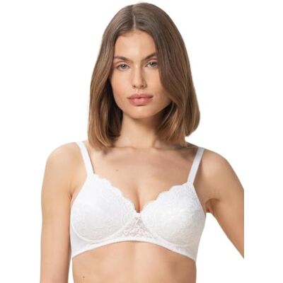 Triumph Sutiã com enchimento sem aros para mulher, Branco, 100 A Triumph Sutiã com enchimento sem aros para mulher, Branco, 100 A