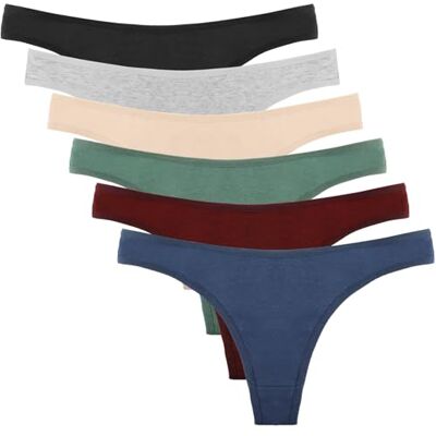 DRESHOW Thong Tanga para mulher roupa interior tanga de algodão, pack de 6, 6 pacotes: Estilo 6, XL DRESHOW Thong Tanga para mulher roupa interior tanga de algodão, pack de 6, 6 pacotes: Estilo 6, XL