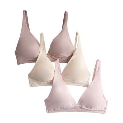 Marks & Spencer Pacote de 3 sutiãs decotados de algodão sem aros para copo A-E Marks & Spencer Pacote de 3 sutiãs decotados de algodão sem aros para copo A-E