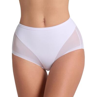 Leonisa Braga Modeladora Abdômen sem Costuras Mulher Cuecas Modeladoras, Branco, L Leonisa Braga Modeladora Abdômen sem Costuras Mulher Cuecas Modeladoras, Branco, L