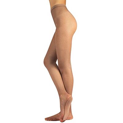 CALZITALY Meias resistentes de grelha com sola confortável, meias de dança molho, bacharata, naturais, pretos, meias italianas, natural, S CALZITALY Meias resistentes de grelha com sola confortável, meias de dança molho, bacharata, naturais, pretos, meias italianas, natural, S