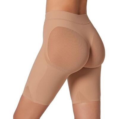 Leonisa Well-Rounded Invisible Butt Lifter Shaper Short Bodi modelador para mulher, Bege, S-M Leonisa Well-Rounded Invisible Butt Lifter Shaper Short Bodi modelador para mulher, Bege, S-M