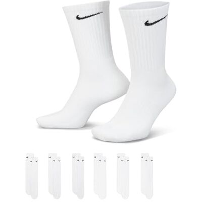 Nike U NK Everyday Cush Crew 6Pr Socks, homem, branco/preto, L Nike U NK Everyday Cush Crew 6Pr Socks, homem, branco/preto, L