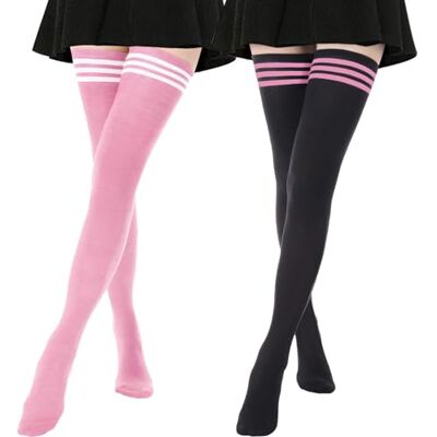 DRESHOW 2 pares mulher extra longas meias coxa até joelho casual sobre o joelho meias altas de coxa meias compridas de algodão Medias sobre la rodilla, Elásticas, Calcetines Largos de Algodón, Medias sobre la rodilla casual DRESHOW 2 pares mulher extra longas meias coxa até joelho casual sobre o joelho meias altas de coxa meias compridas de algodão Medias sobre la rodilla, Elásticas, Calcetines Largos de Algodón, Medias sobre la rodilla casual