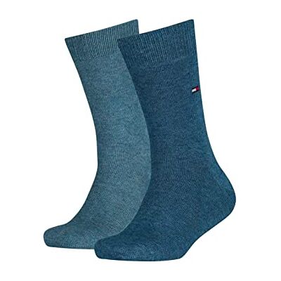 Tommy Hilfiger Meias clássicas para mulher (pacote de 2), Azul marinho 01 Tommy Hilfiger Meias clássicas para mulher (pacote de 2), Azul marinho 01
