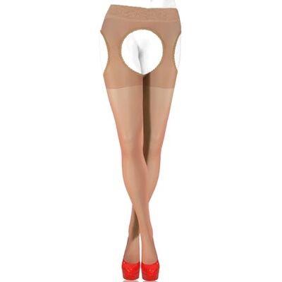 Sesto Senso Meias de Lingerie com Liga para Coxa Mulher 15 den Com Furos na Entreperna Sesto Senso Meias de Lingerie com Liga para Coxa Mulher 15 den Com Furos na Entreperna