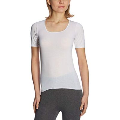 Schiesser T-shirt interior para mulher, Branco e ouro, S Schiesser T-shirt interior para mulher, Branco e ouro, S