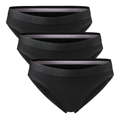 DANISH ENDURANCE Cuecas de algodão orgânico, roupa interior mulher suave, preto 3 pacotes, XS DANISH ENDURANCE Cuecas de algodão orgânico, roupa interior mulher suave, preto 3 pacotes, XS
