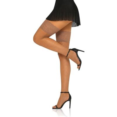 Sesto Senso Meias de malha autocolantes renda lingerie sexy mulher, Antilope carne Sesto Senso Meias de malha autocolantes renda lingerie sexy mulher, Antilope carne