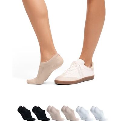 DANISH ENDURANCE Pinkies de Algodão, Respiráveis, Meias Invisíveis para Homem e Mulher, Pack de 6 DANISH ENDURANCE Pinkies de Algodão, Respiráveis, Meias Invisíveis para Homem e Mulher, Pack de 6