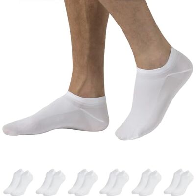 CALZITALY PACK 6/12 pares de meias de tornozelo unissexo, meias curtas para homem e mulher Preto, branco, natural, multicolorido Made in Italy, 6 Pares Branco CALZITALY PACK 6/12 pares de meias de tornozelo unissexo, meias curtas para homem e mulher Preto, branco, natural, multicolorido Made in Italy, 6 Pares Branco