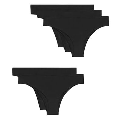 Marks & Spencer Cuecas brasileiras para mulher, conjunto de 5, algodão e modal, com elasticidade Marks & Spencer Cuecas brasileiras para mulher, conjunto de 5, algodão e modal, com elasticidade