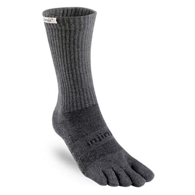Injinji Performance 2.0 Trail Midweight Crew Granite meias unissexo Injinji Performance 2.0 Trail Midweight Crew Granite meias unissexo