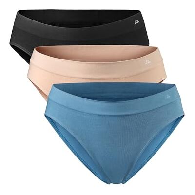DANISH ENDURANCE Cuecas de Bambu para Mulher, Cuecas Bikini Elásticas, Macias e Confortáveis, Pack de 3 DANISH ENDURANCE Cuecas de Bambu para Mulher, Cuecas Bikini Elásticas, Macias e Confortáveis, Pack de 3