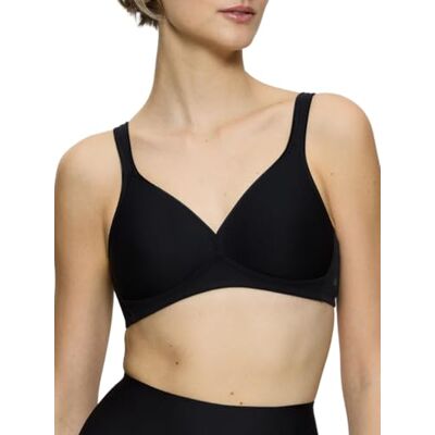 Triumph Modern Soft+Cotton N Sutiã sem aros para mulher, Preto Triumph Modern Soft+Cotton N Sutiã sem aros para mulher, Preto