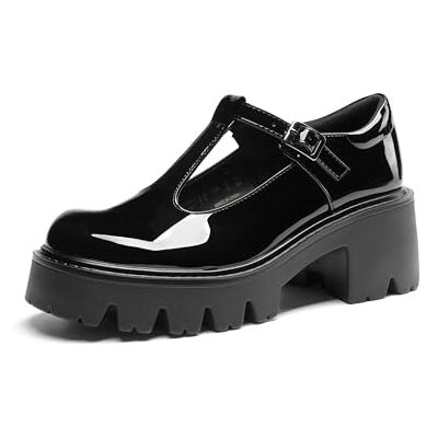 DREAM PAIRS Mary Jane Salto mulher, pat preto, 40 DREAM PAIRS Mary Jane Salto mulher, pat preto, 40