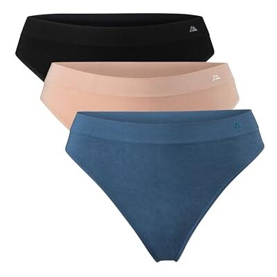 DANISH ENDURANCE Tangas de bambu para mulher, sem costuras, confortáveis e elásticas, 3 pacotes, XL-XXL DANISH ENDURANCE Tangas de bambu para mulher, sem costuras, confortáveis e elásticas, 3 pacotes, XL-XXL
