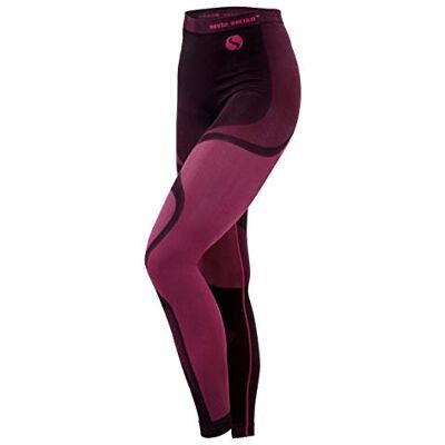 Sesto Senso ® Calças térmicas para mulher roupa interior térmica funcional cuecas compridas leggings termo ativo, Preto / rosa, L Sesto Senso ® Calças térmicas para mulher roupa interior térmica funcional cuecas compridas leggings termo ativo, Preto / rosa, L