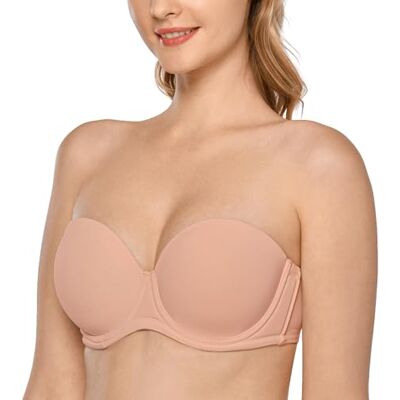 DELIMIRA Sutiã sem alças com aros tamanhos grandes invisível multiposição para mulher Tallas Grandes, Invisible, Multiposicion, Comodos DELIMIRA Sutiã sem alças com aros tamanhos grandes invisível multiposição para mulher Tallas Grandes, Invisible, Multiposicion, Comodos