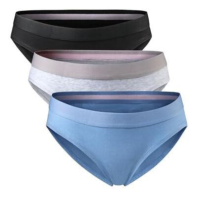 DANISH ENDURANCE Cuecas de algodão orgânico macio para mulher, cuecas de biquíni, 3 e 6 pacotes DANISH ENDURANCE Cuecas de algodão orgânico macio para mulher, cuecas de biquíni, 3 e 6 pacotes