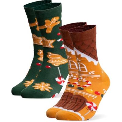Occulto Meias de Natal mulher e homem 2 pares (modelo: Pai Natal) Occulto Meias de Natal mulher e homem 2 pares (modelo: Pai Natal)