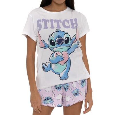 Disney Pijama de Stitch Stitch pijama mulher pijamas para mulher branco S Disney Pijama de Stitch Stitch pijama mulher pijamas para mulher branco S